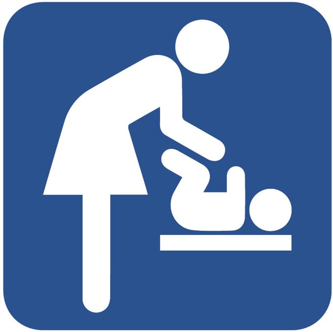 WC deur sticker baby commode 100 x 100 mm