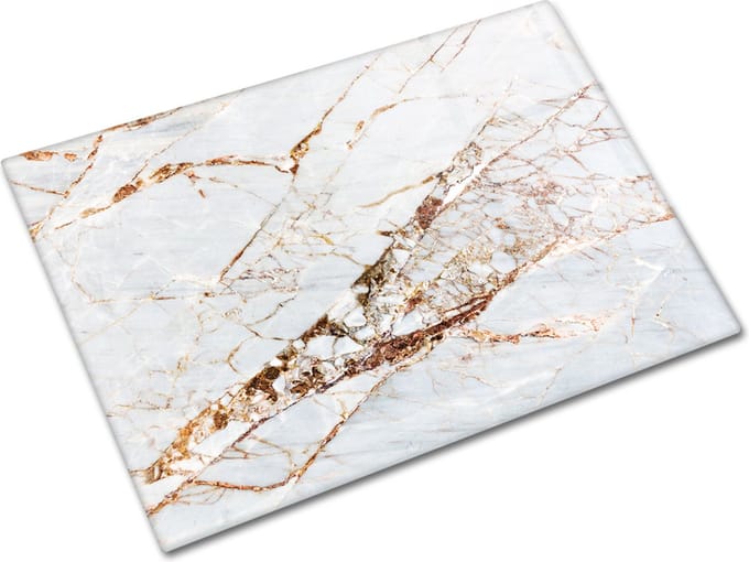 Goud Gedetailleerd Marmerlook Tempered Glazen Snijplank 30cm × 40cm