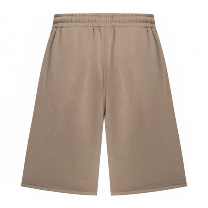 Off-White Geborduurde Sweat Shorts Unisex Volwassenen (Bruin)
