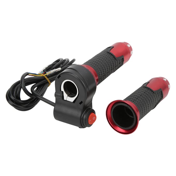 1 paire 12V ?99V Throttle Grips Universal Twist Throttle Accelerator Grip Handlebar with Button for black