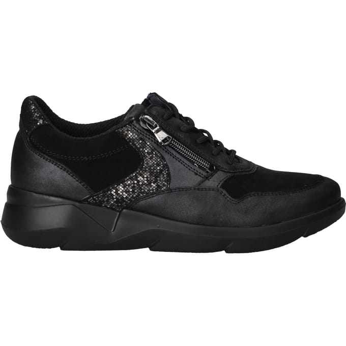 Waldläufer K Funky Sneakers - Leer - Dames - Zwart - Maat 37