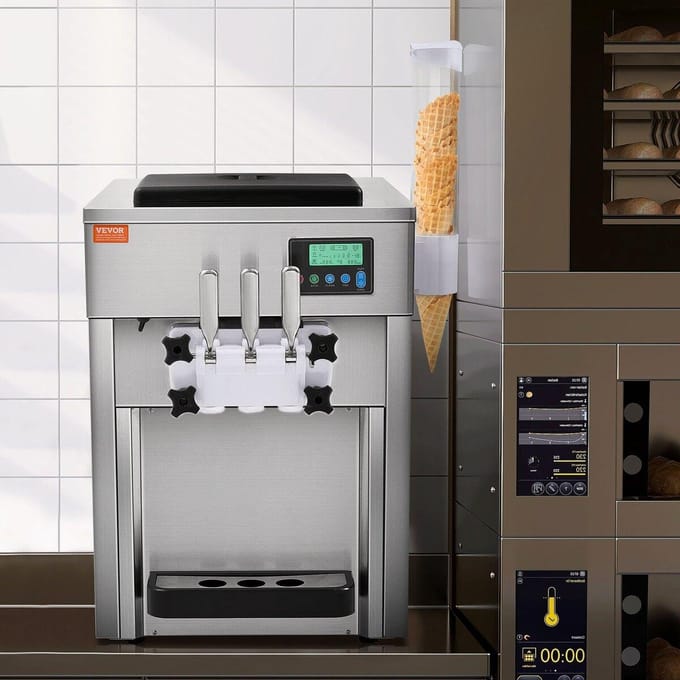 Machine à crème glacée soft-serve commerciale 20L/H Rendement 3 saveurs Comptoir