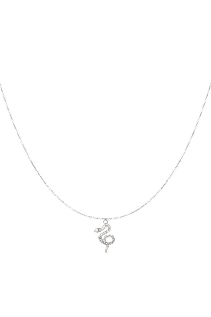 Bijoutheek Collier Slang Steentjes Zilver