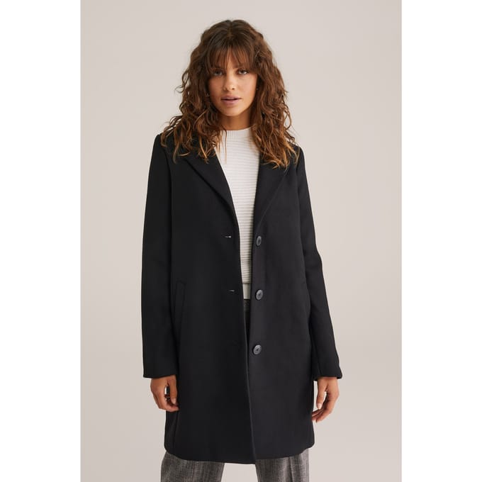 WE Fashion Coat Black Taglia: 38 | Cappotti monopetto Outlet | Donna | Nero