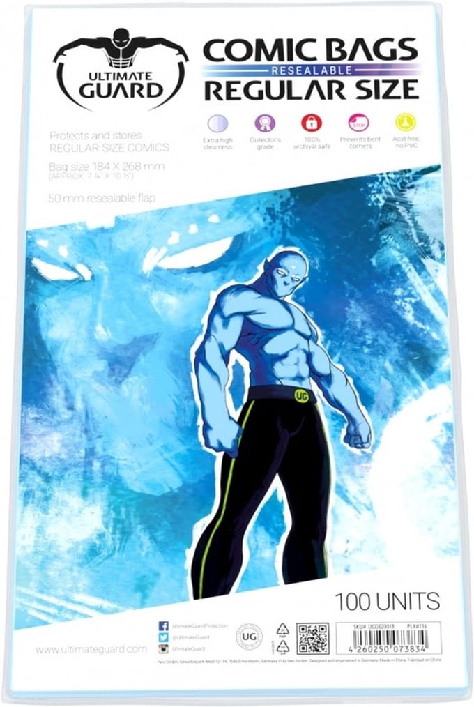 Ultimate Guard Comic Bags Resealable (100) - Regular Size