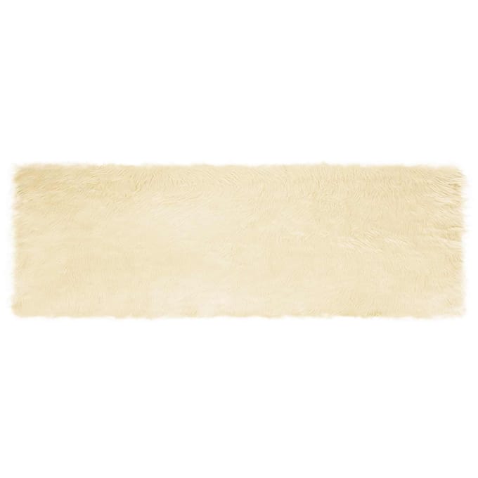 vidaXL - Tapijt - van - imitatie - schapenvacht - TAFALLA - Crèmekleurig - Polyester