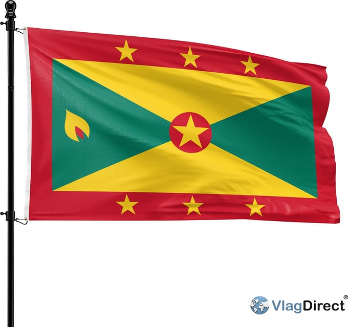 VlagDirect - Grenadiaanse vlag - Grenada vlag - 90 x 150 cm