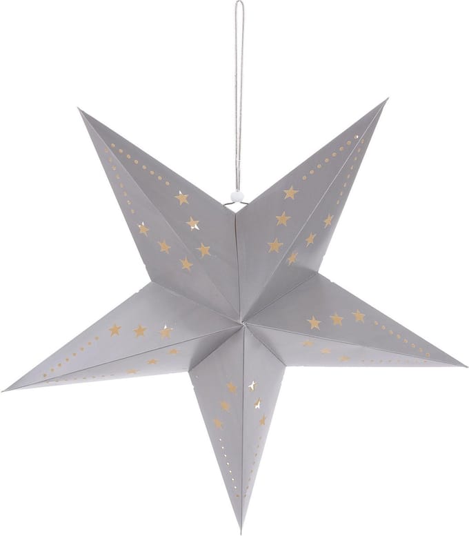 PARTYPRO - Grijze ster lantaarndecoratie 60 cm