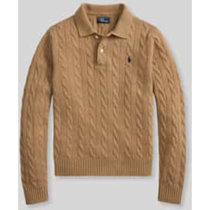 Regular fit poloshirt van wolmix met kasjmier-aandeel