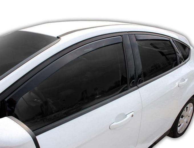Windvangers - SCOUTT - Ford Focus 3 4/5D - Getint - Versterkt Acryl - Eenvoudige Installatie