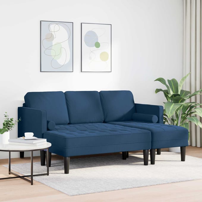 vidaXL - Bankstel - 2 - st - Blauw - Polyester