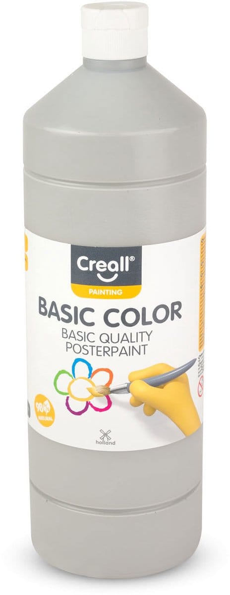 Creall plakkaatverf grijs - schoolverf 1 liter voor kinderen.