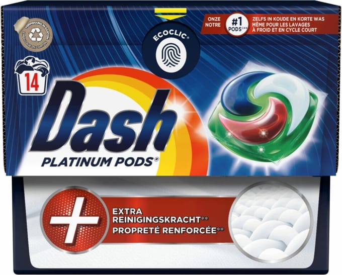 Dash Platinum - Wasmiddel Capsules - Witte en Gekleurde Was - 14 Wasbeurten