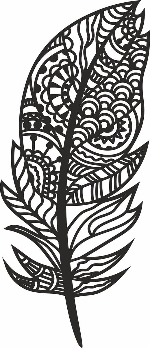 Wanddecoratie | Losse veren - Ontwerp 4 (20x40cm)