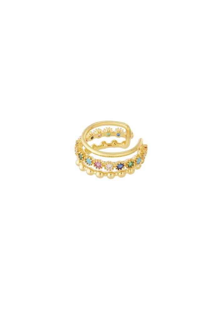 Bijoutheek Earcuff Trio Steentjes Multi Zilver