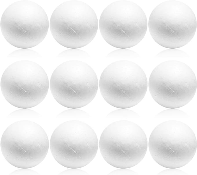 Schuimballen Set - Polystyreen Bollen - Creatieve Projecten - Glad Oppervlak - 10 cm Doorsnee - Wit