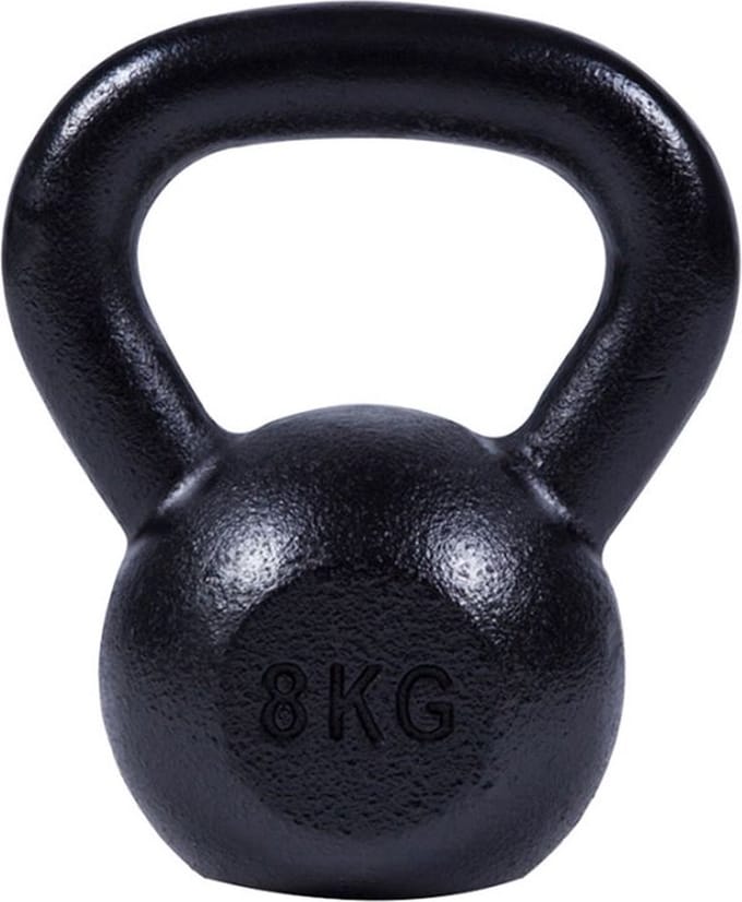 Gorilla Sports - Kettlebell - Gietijzer - Extra Stabiel - Zwart - 8 kg