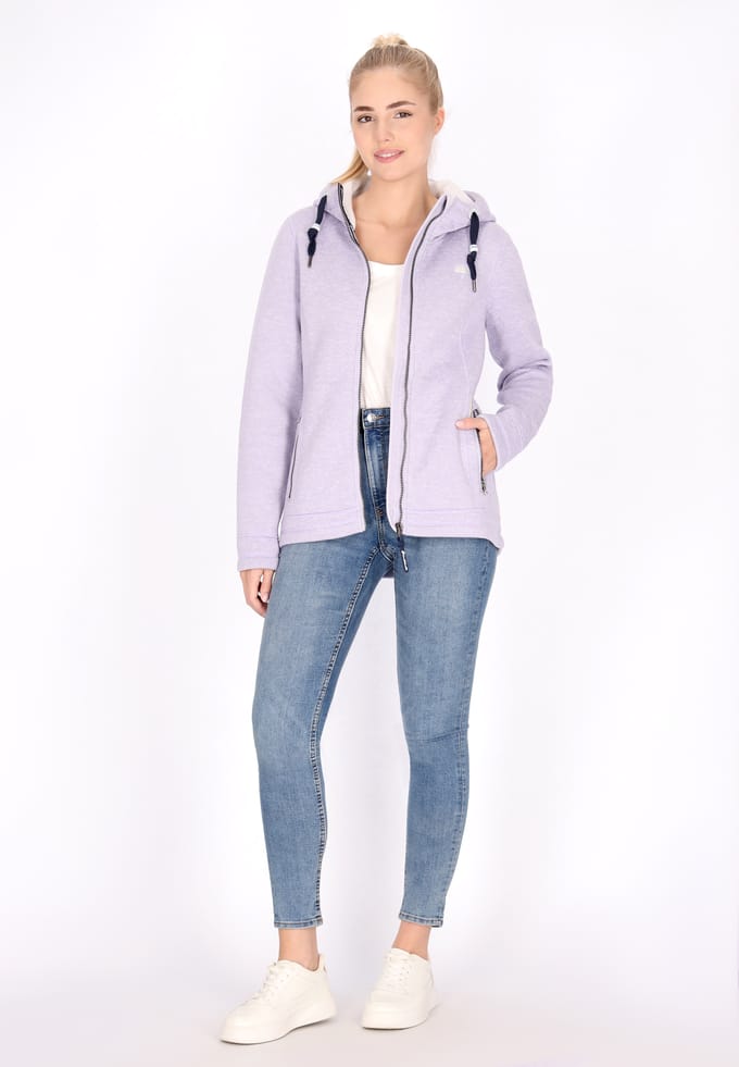Schmuddelwedda Gebreide fleece jas Dames Grijsviolet gemêleerd