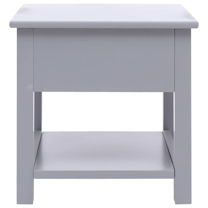 vidaXL - Bijzettafel - 40x40x40 - cm - paulowniahout - grijs
