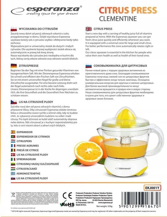 Esperanza Citruspers Clementine - Geel