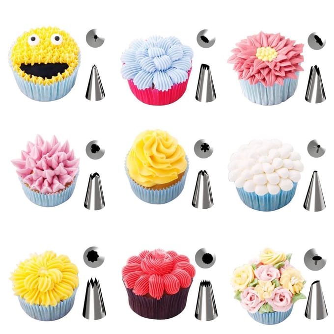 72-delige taartversieringssets, decoratiesets, bakbenodigdheden met glazuurtips/gebak 72Pcs white