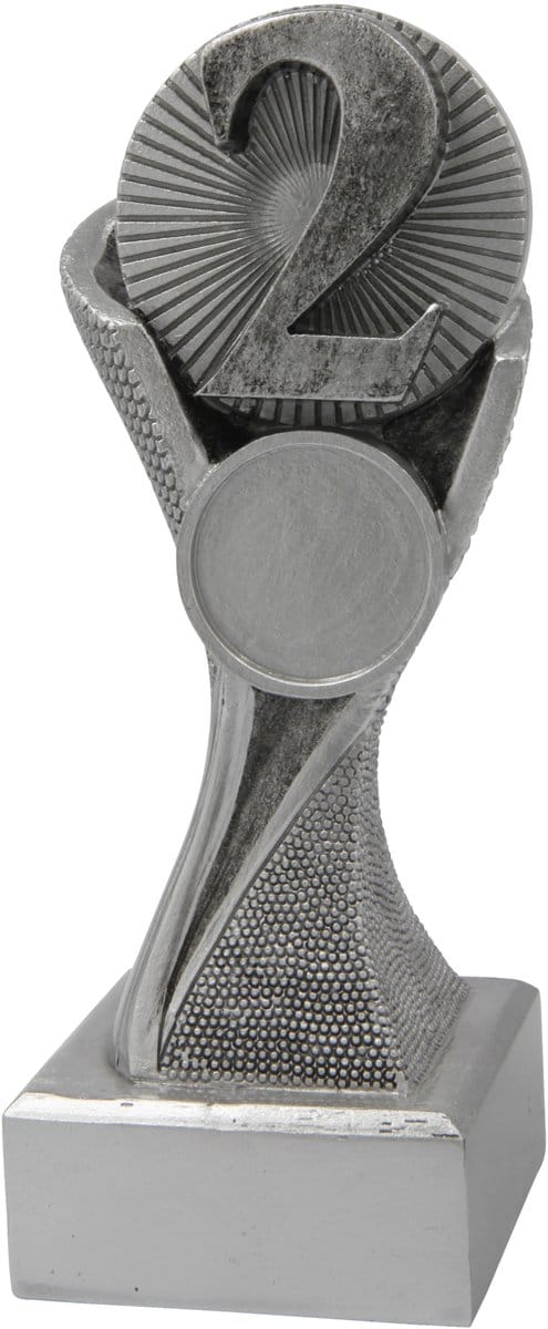 Trofee Nummer 2 Zilver/Zilver 15 cm Eerste Prijs Vis Wedstrijd Viswedstrijd Vissen