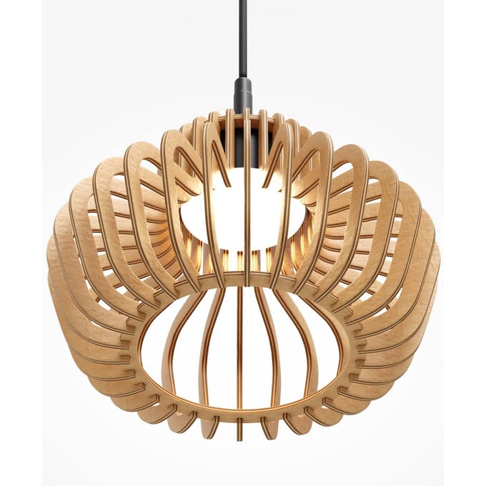 Maytoni LED hanglamp Namiki, Ø 27 cm, hout, CCT, 14 W