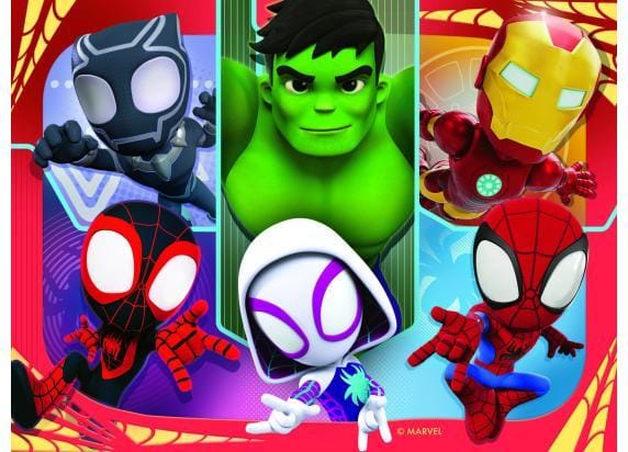 Ravensburger Spidey and his Amazing Friends 4in1box puzzel - 12+16+20+24 stukjes - kinderpuzzel