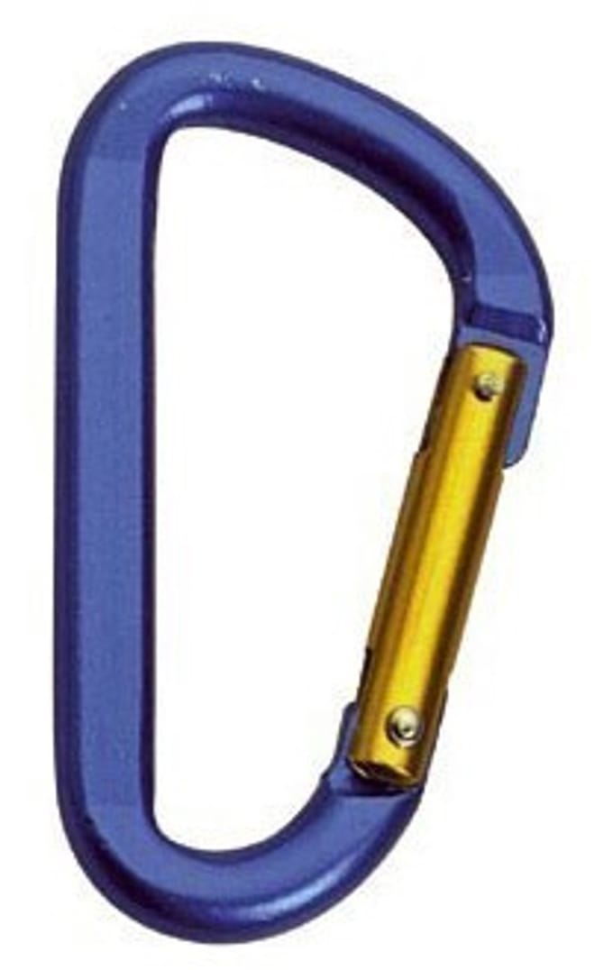 Karabijnhaak Plat 6mm aluminium donkerblauw