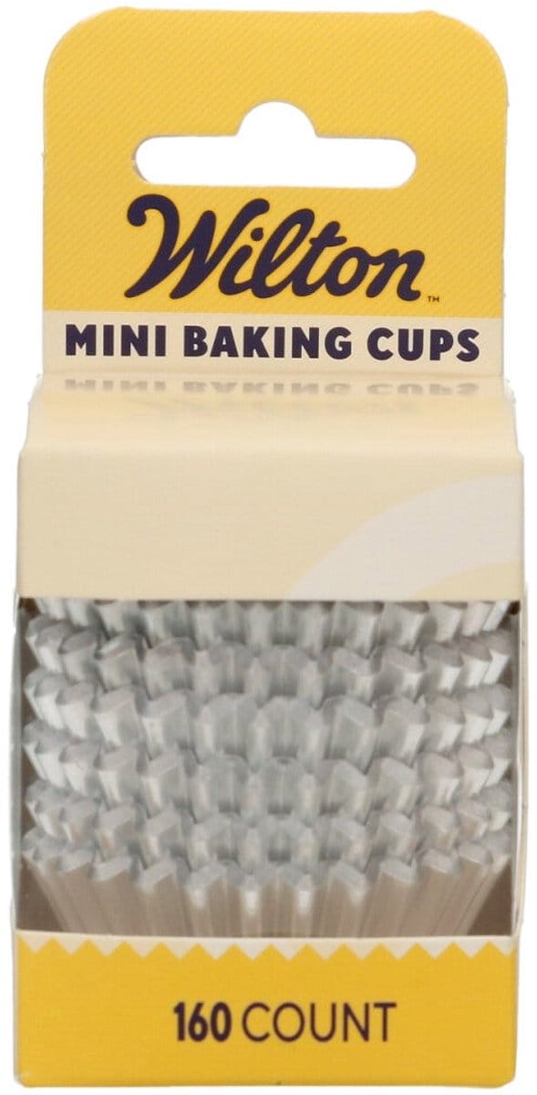Wilton Mini Metallic Baking Cups - Zilver - Set/160 - Cupcake Vormpjes - Muffin Bakvormpjes