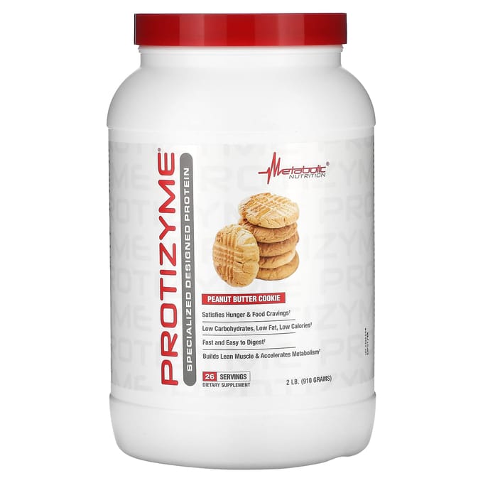 Metabolic Nutrition, Protizyme, Protéine Spécialement Conçue, Cookies Beurre de Cacahuète, 2 lb (910g)
