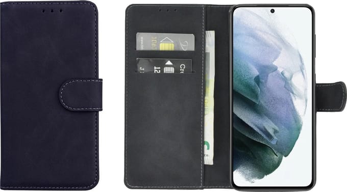 Samsung Galaxy S21 Hoesje - Book Case Wallet Zwart Cover