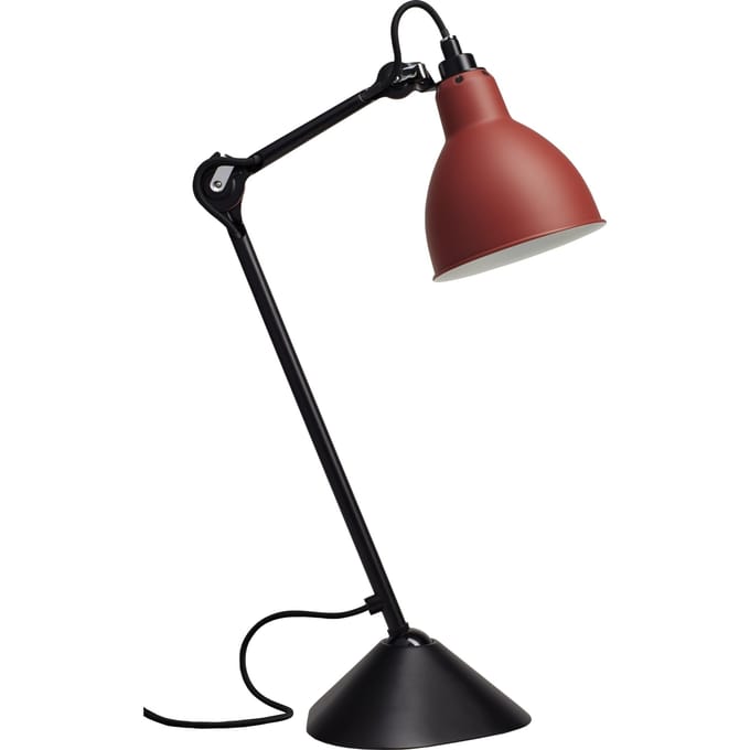 DCWéditions - LAMPE GRAS N°205 zwart tafellamp - rood - rond