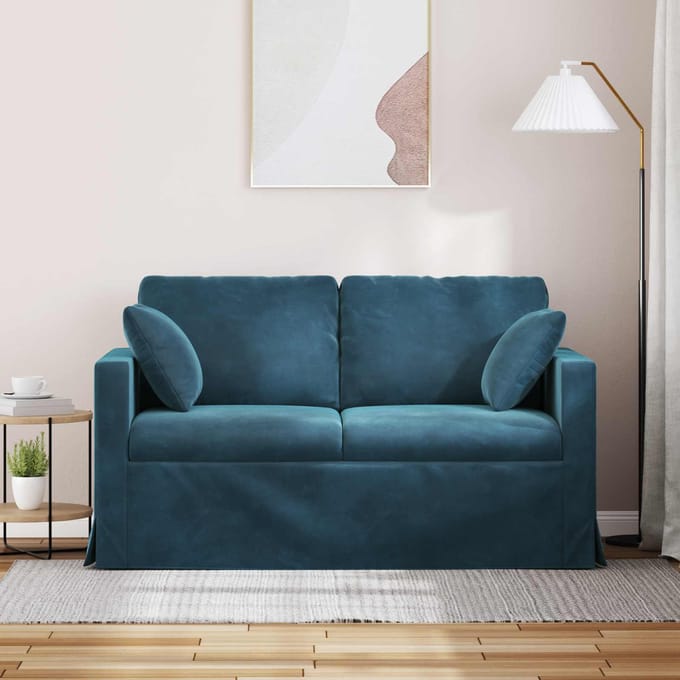 vidaXL - Bank - Blauw - 138 - x - 78 - x - 80 - cm - Fluweel