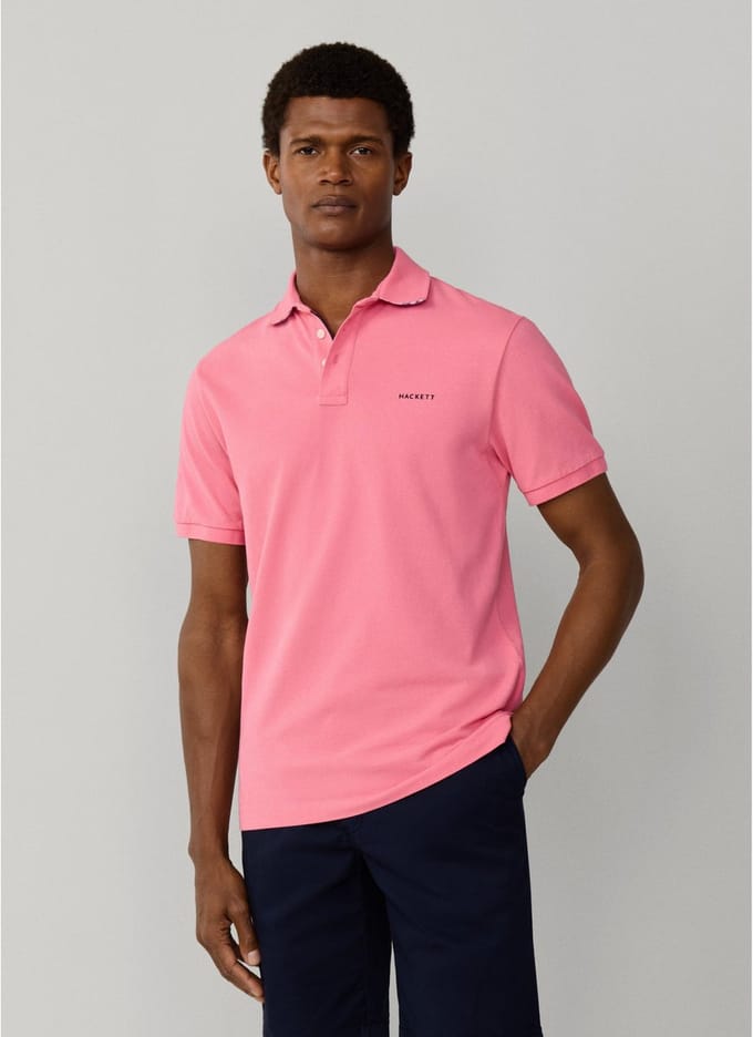 Hackett London Poloshirt met strandrand pasvorm classic fit