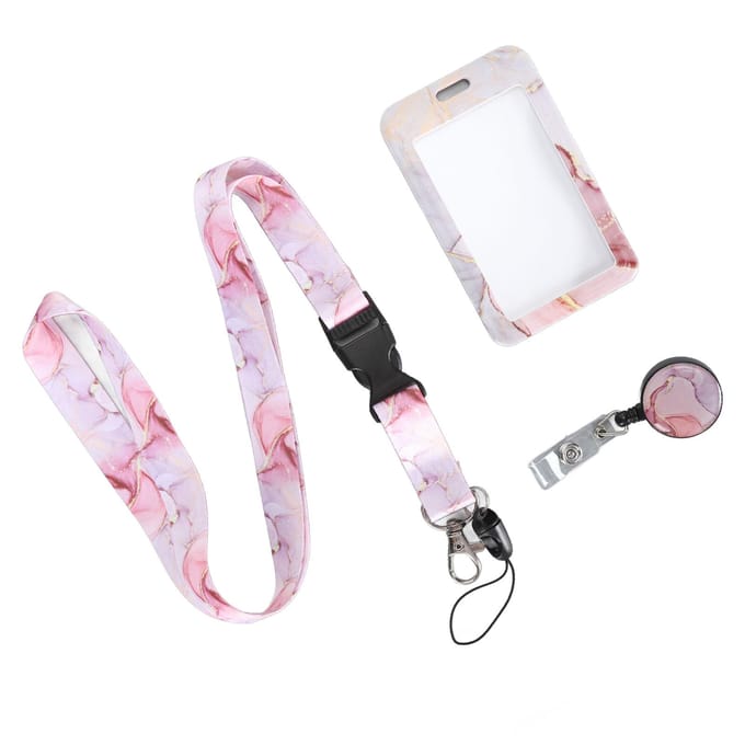 Porte-badge d'identification avec cordon détachable, impression de badge d'identification rétractable vertical avec enrouleur à clip pour white