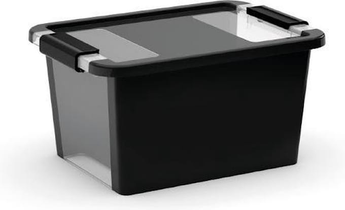 Kis Opbergbox Bi Box L - 40L - 55x35x28cm - Zwart/Transparant