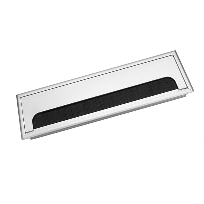 Vierkant Aluminium Bureau Computer Draad Kabel Opruimer Stopcontact Inzetstuk Gat Bovenklep(Groot) Large zwart