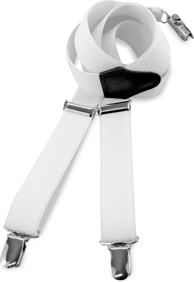 We Love Ties - Bretels - Kinderbretels uni wit - wit