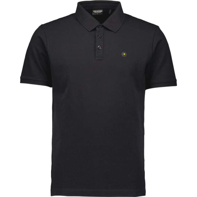 No Excess Polo pique garment dyed black