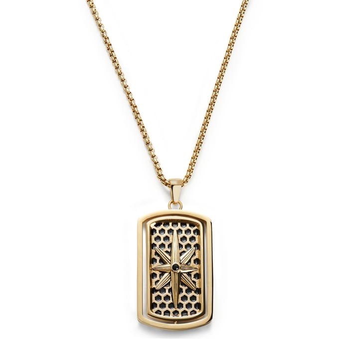 Icarus Kayden Goudkleurige Dogtagketting