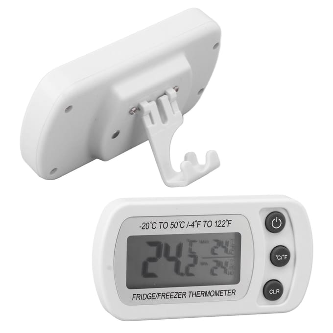 2 stuks Waterdichte Digitale Koelkast Thermometer -20~50 graden Celsius Digitale Vriezer Thermometer Wit gray