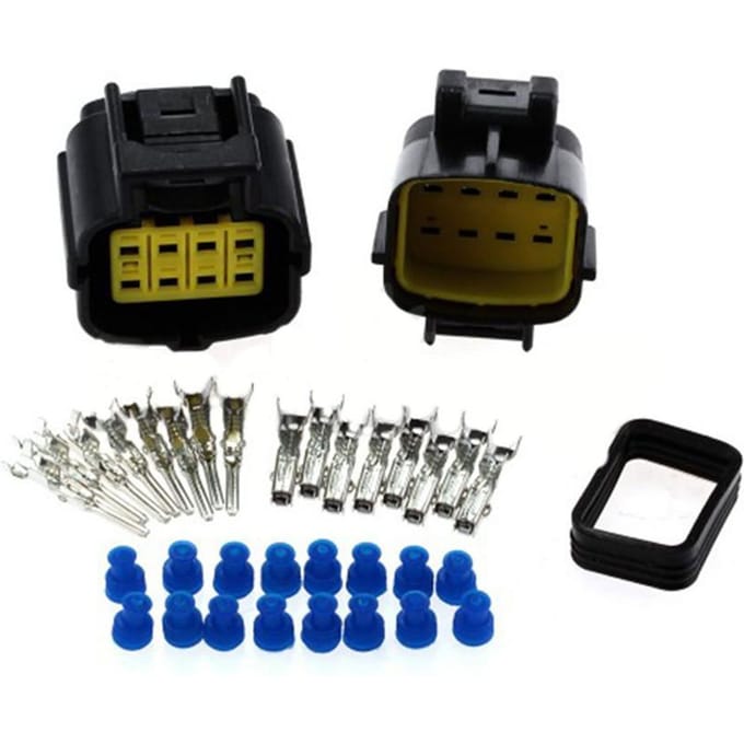5 Ensembles Connecteur de Fil Étanche 8 Broches Fiche Auto Scellée Ensemble Électrique Noir black