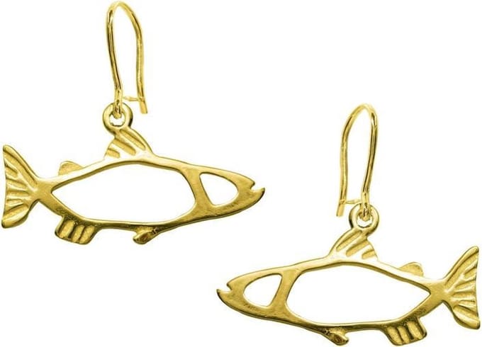 Oorbellen, hang, Kleine gouden zalm