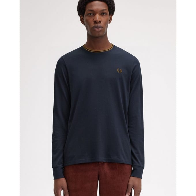 Fred Perry Heren Langsleeve Twin Tipped T-Shirt