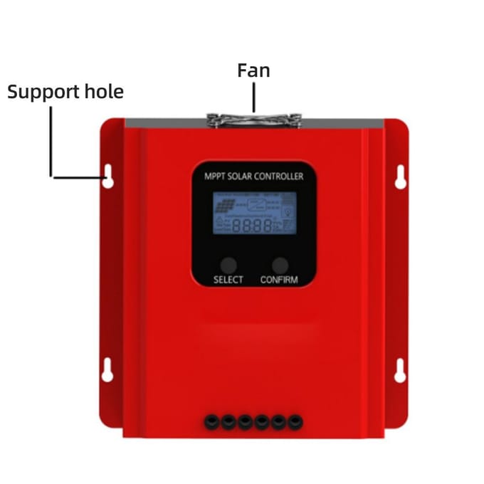 Contrôleur de Charge solaire MPPT 60A, 12V/24V/36V/48V, reconnaissance automatique, régulateur de Charge solaire avec écran LCD 60A rouge