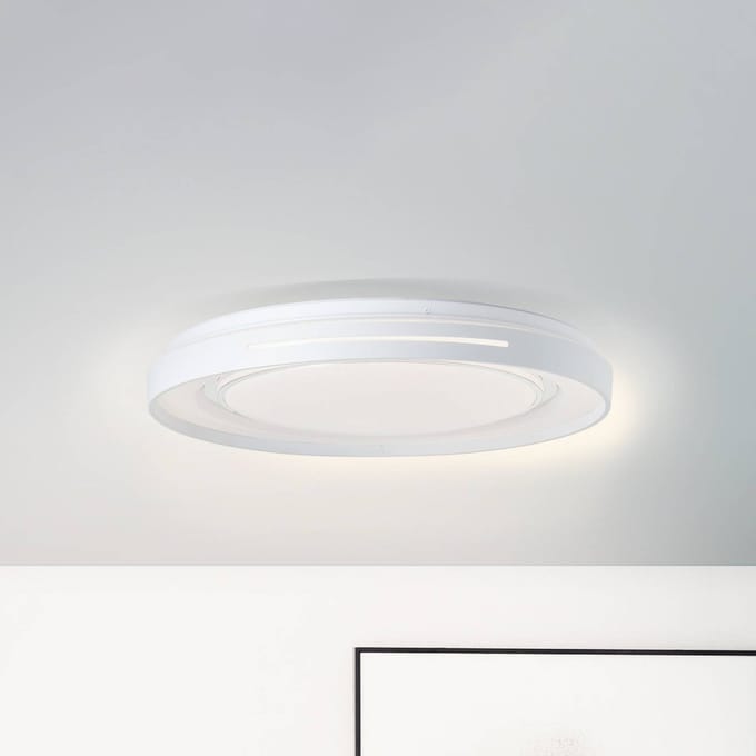 Brilliant Plafondlamp Barty, wit/chroom, Ø 48,5 cm, CCT, metaal