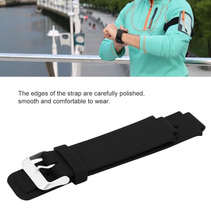 Verstelbare Silicagelhoorlogeband Horlogeband Vervanging Geschikt voor Garmin Vivoactive (Zwart) gray