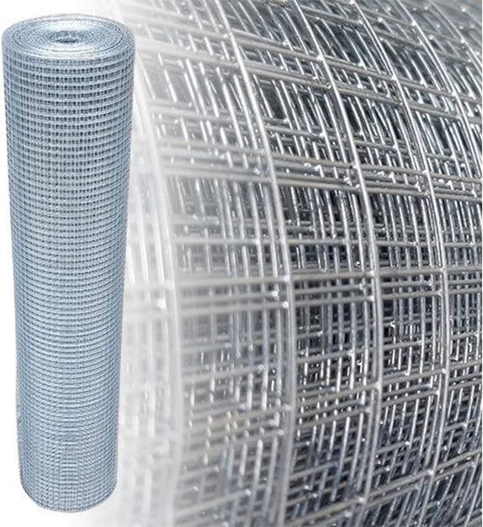 Volieregaas 12 x 12mm 1.00mm 100cm x 10m gegalvaniseerd.