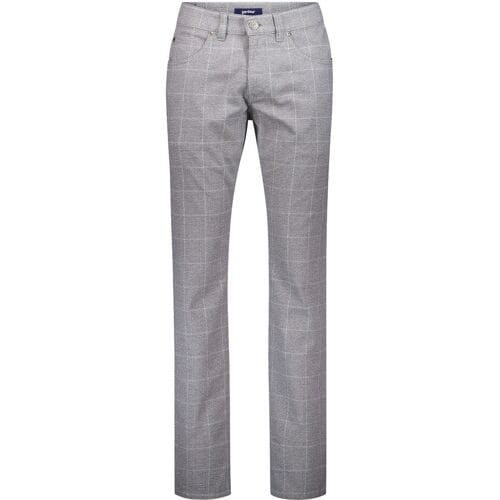Gardeur Broek Bill Wool-Look Soft Touch Check Licht Grijs / male